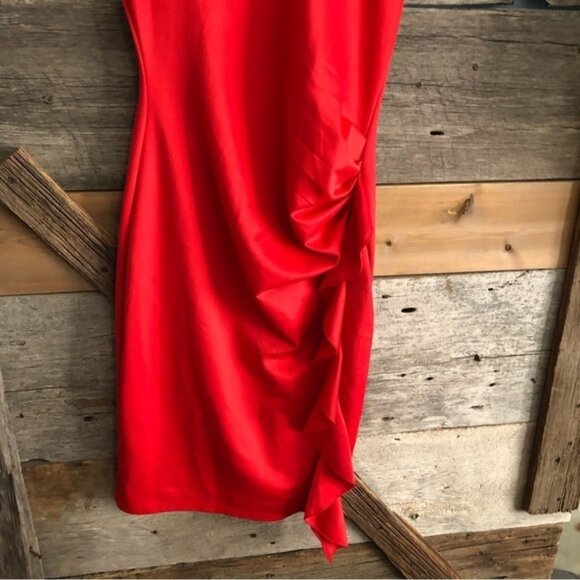 Flutter Sleeve Red Dress Size Large - Picture 2 of 5